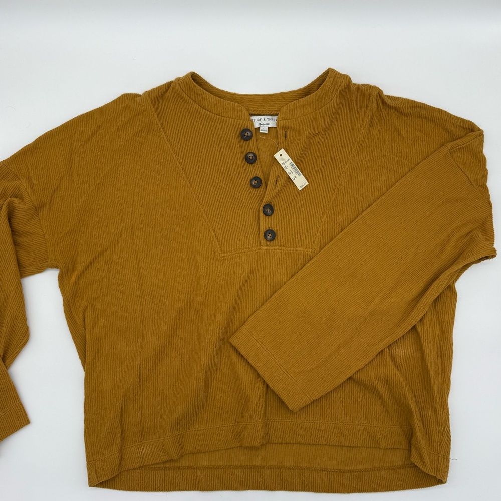 Madewell Textured Mustard Top